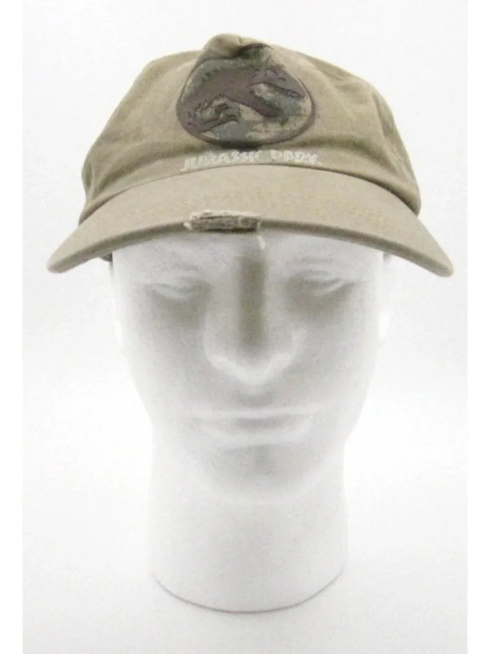 Universal Studios Jurassic Park Khaki Distressed Baseball Cap Camo Logo Hat (F)
